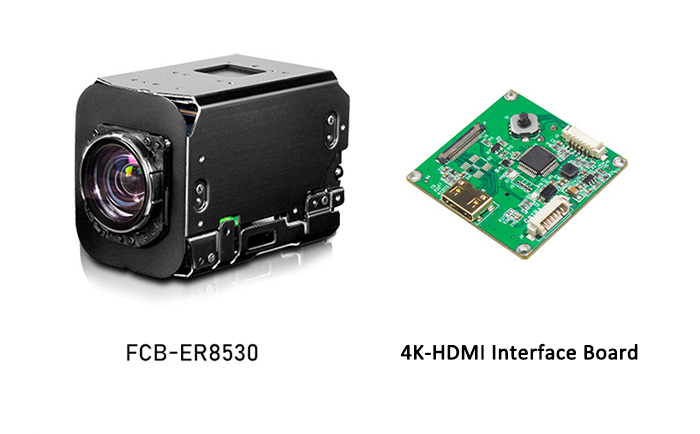 Sony FCB-ER8530 and 4K-HDMI interface board